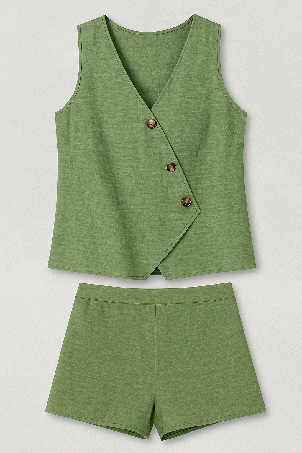 Dames wikkel top en shorts set