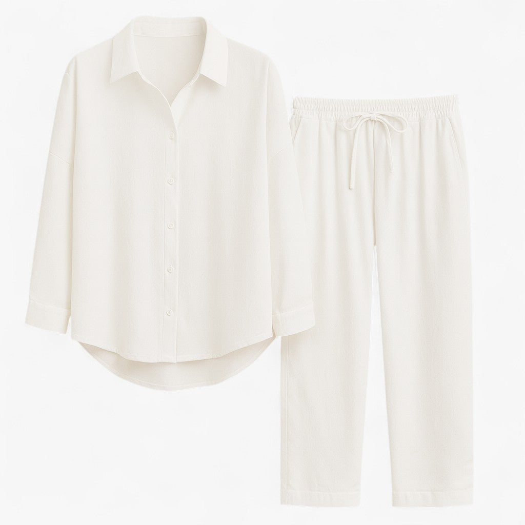 Dames katoenen shirt en broek set voor de zomer