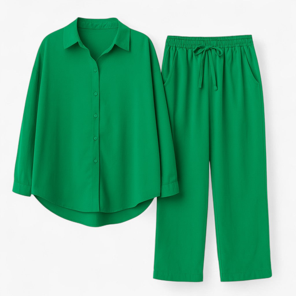 Dames katoenen shirt en broek set voor de zomer