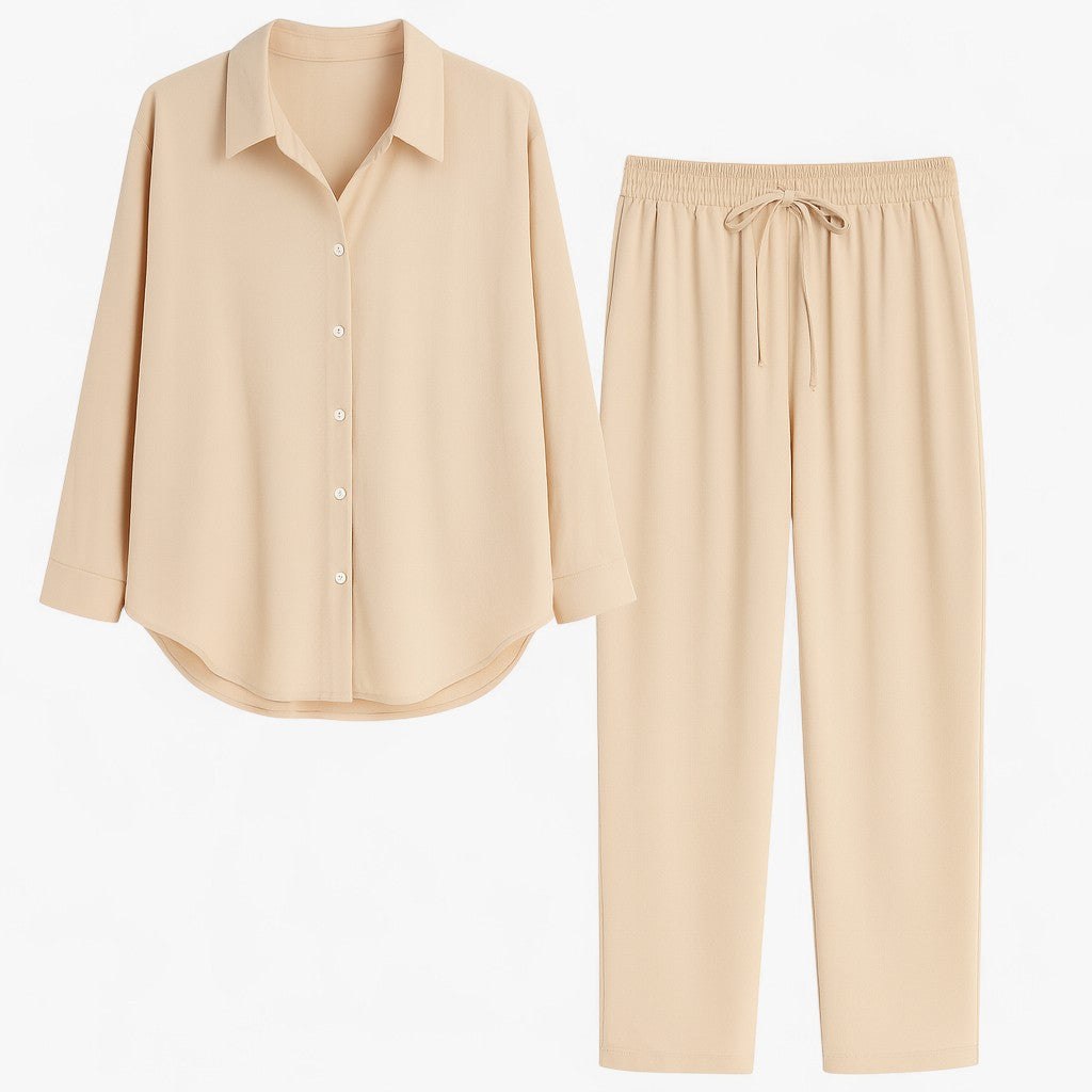 Dames katoenen shirt en broek set voor de zomer