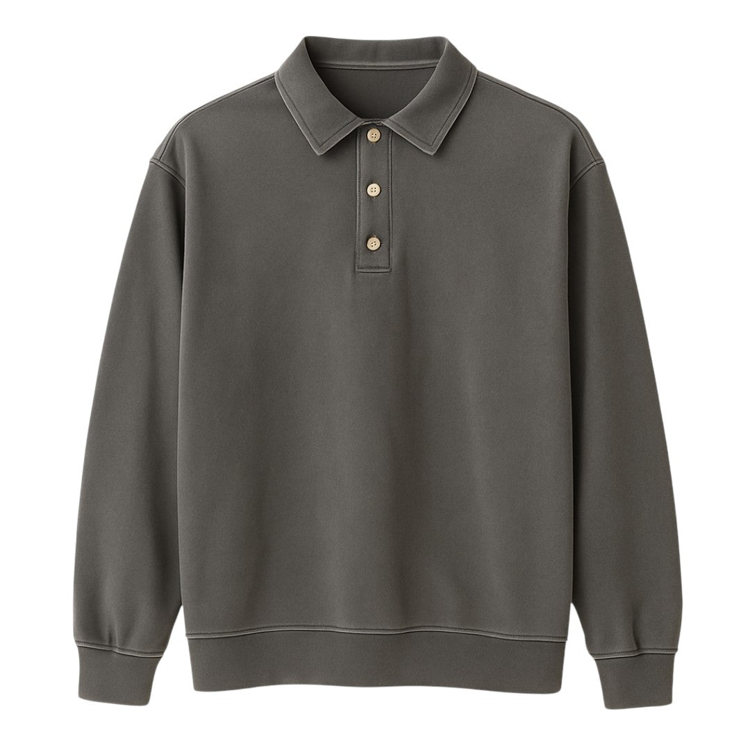 Vintage polo met lange mouwen gewassen