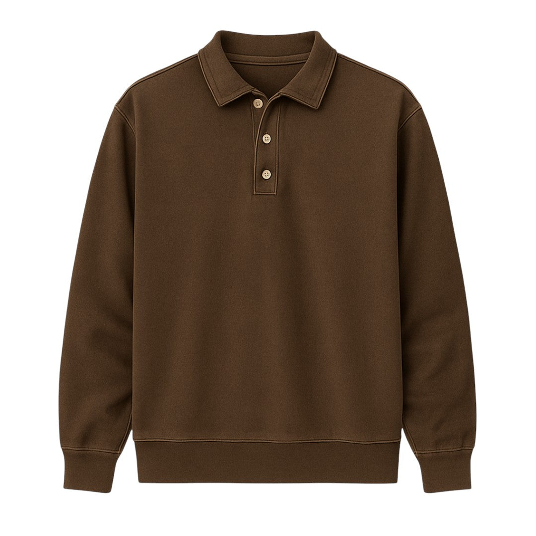 Vintage polo met lange mouwen gewassen