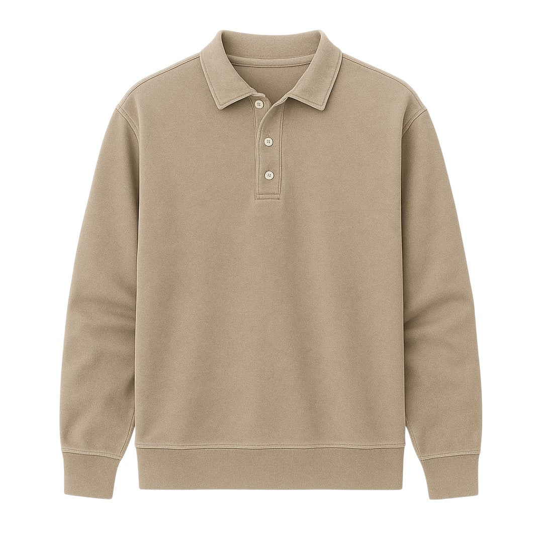 Vintage polo met lange mouwen gewassen