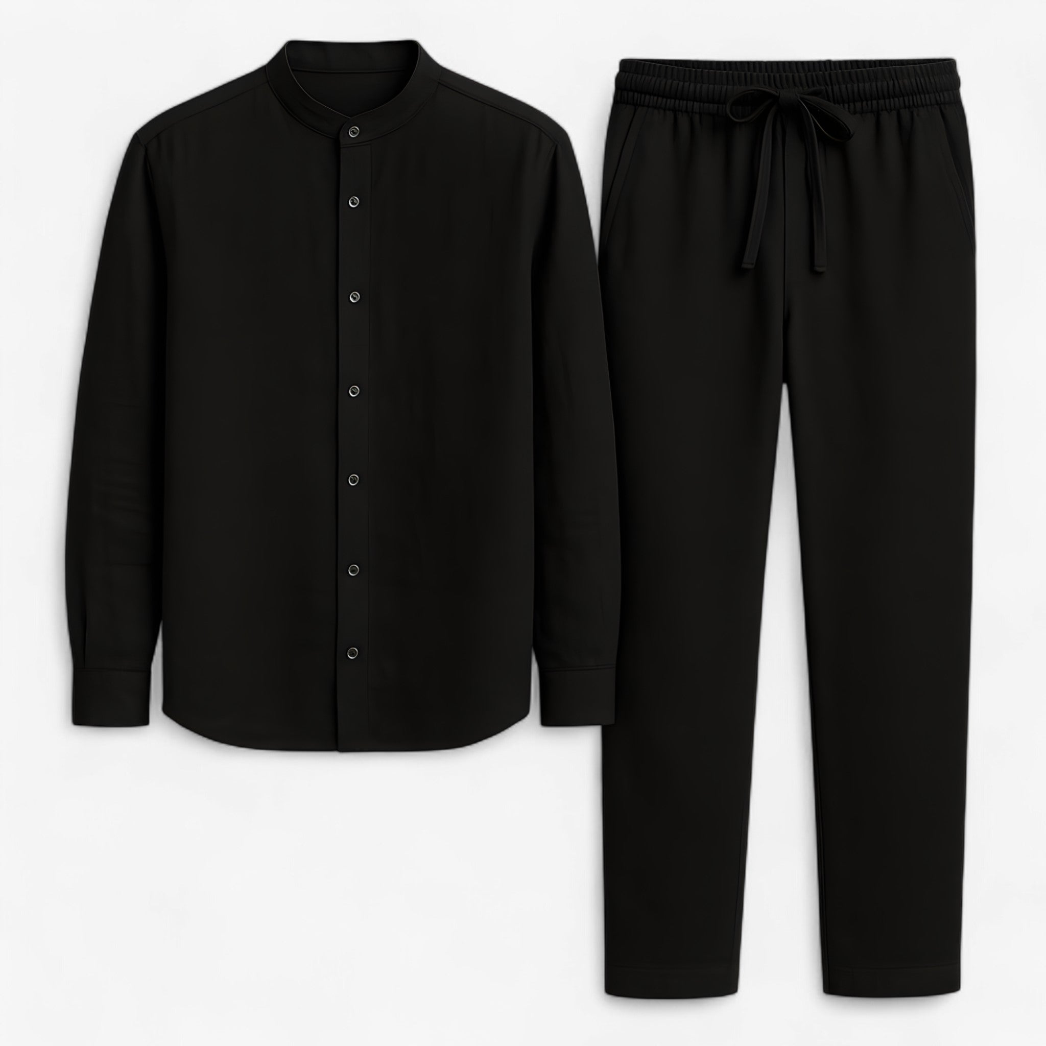 Herenoverhemd met lange mouwen van linnen inclusief bijpassende broek