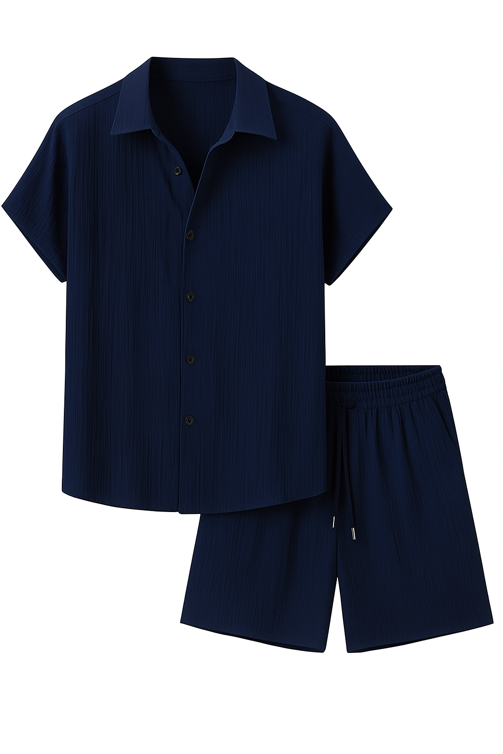 Zomeroutfit voor heren met overhemd en broek van gestreepte stof