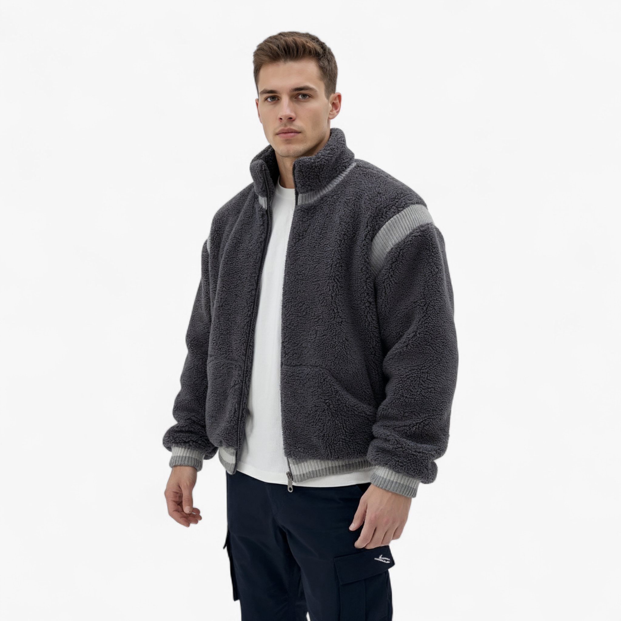 Warme Winterjas voor Mannen met Opstaande Kraag