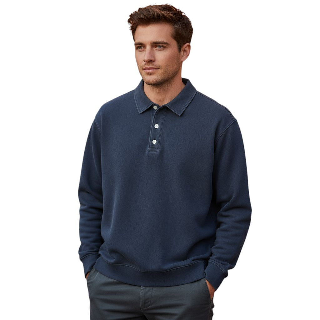 Vintage polo met lange mouwen gewassen