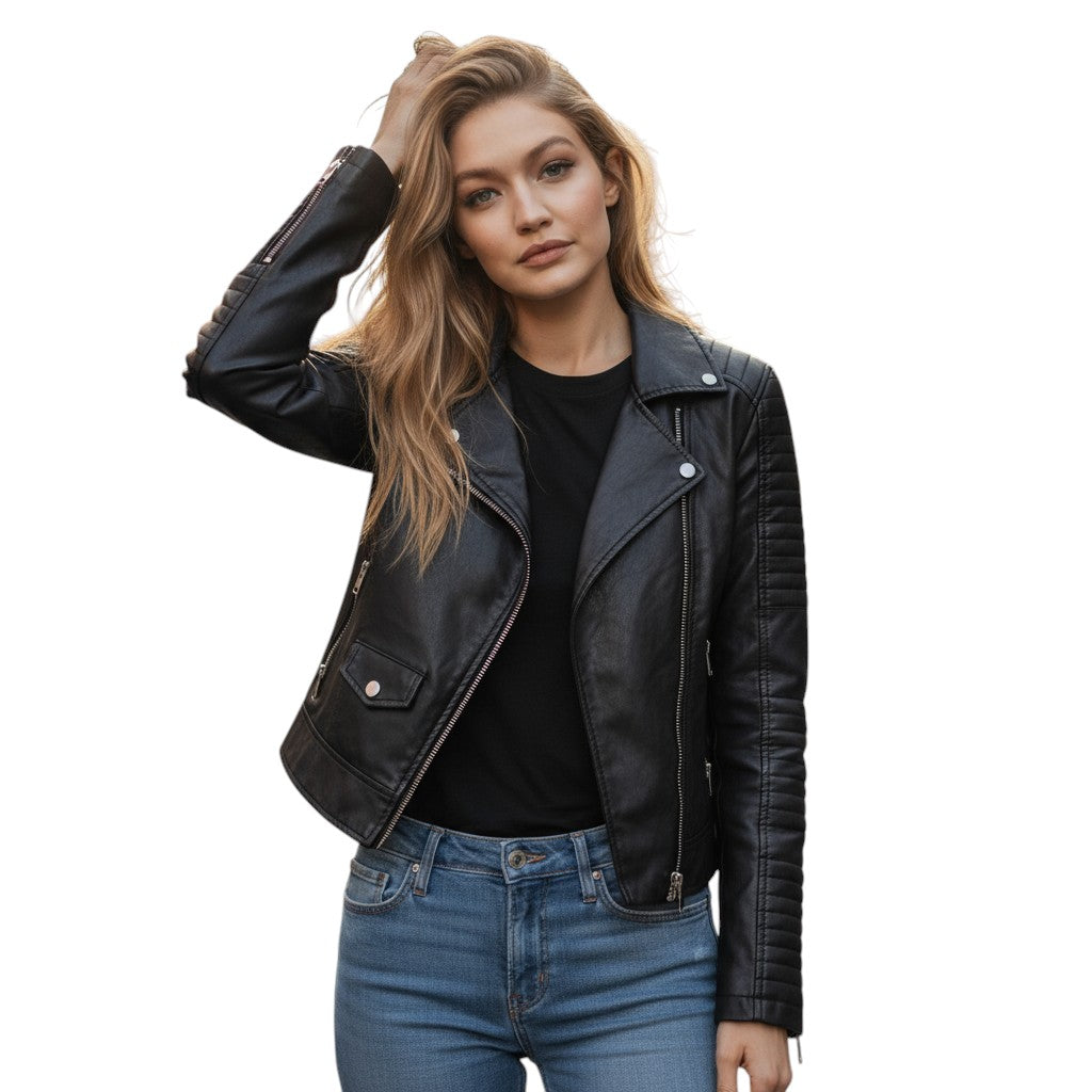 Korte leren jas dames