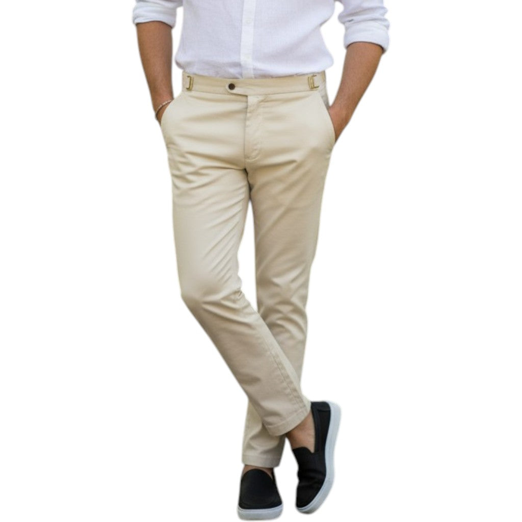 Heren Slim Fit Broek Elastische Taille