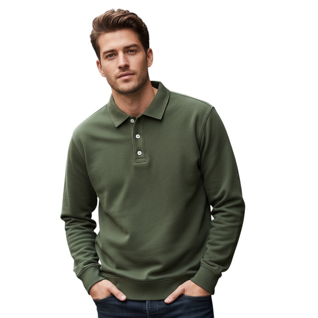 Vintage polo met lange mouwen gewassen