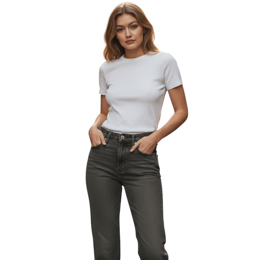 Hoge taille broek rekbaar comfortabel