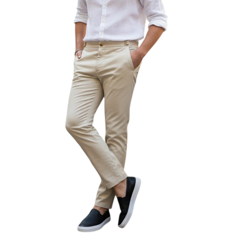 Heren Slim Fit Broek Elastische Taille