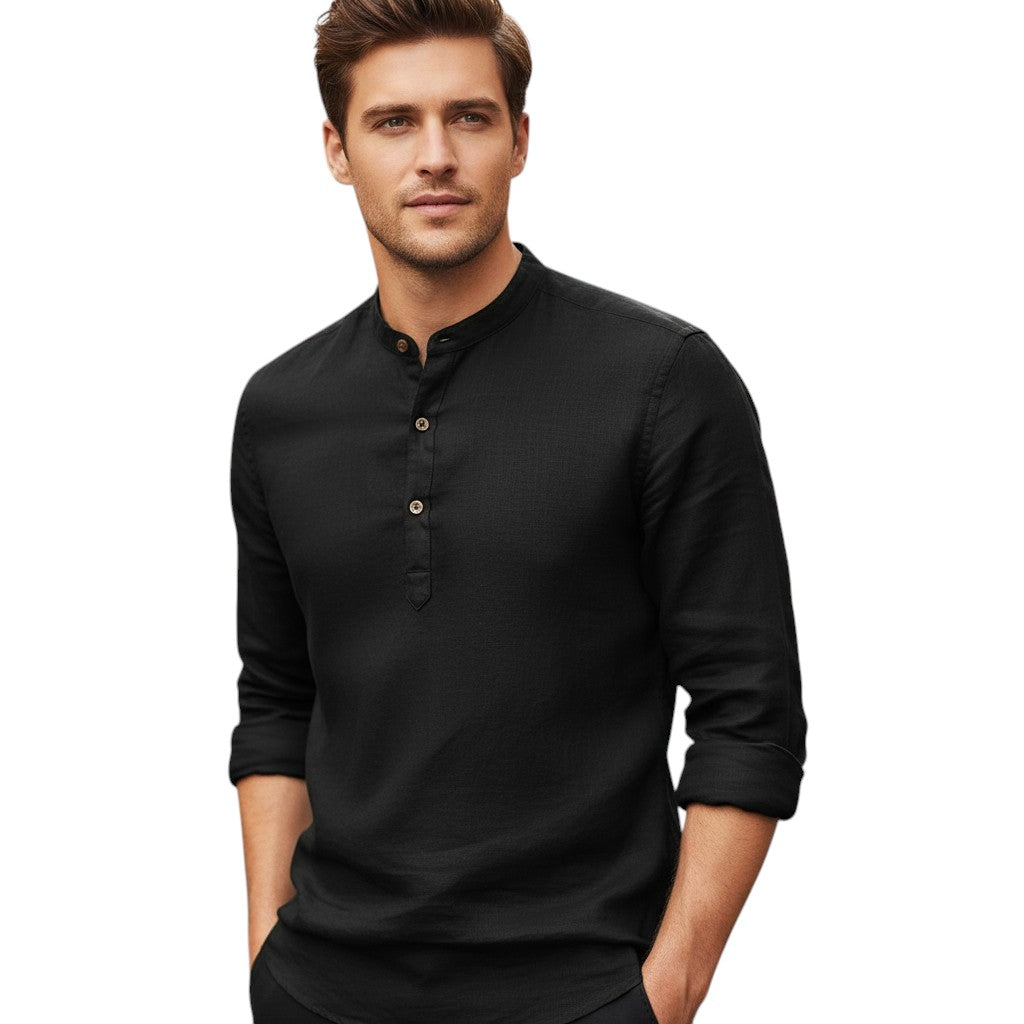 Herenoverhemd katoen linnen