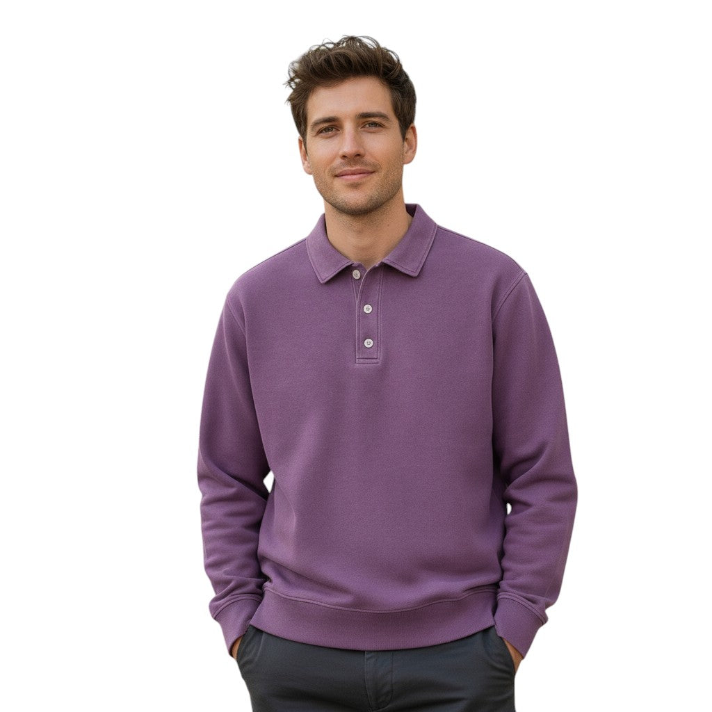 Vintage polo met lange mouwen gewassen