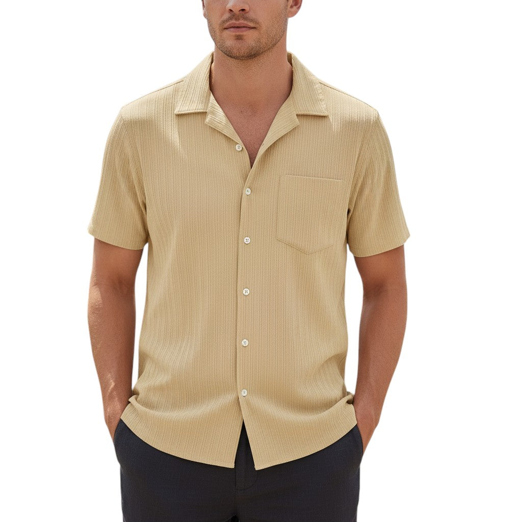 Korte Mouwen Shirt Open Kraag Zomer