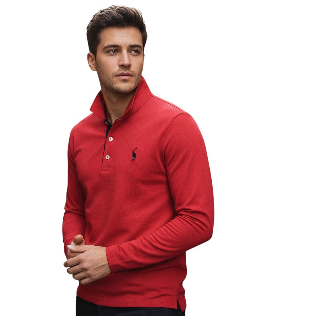 Poloshirt Lange Mouwen Klassieke Stijl Dagelijks Comfort