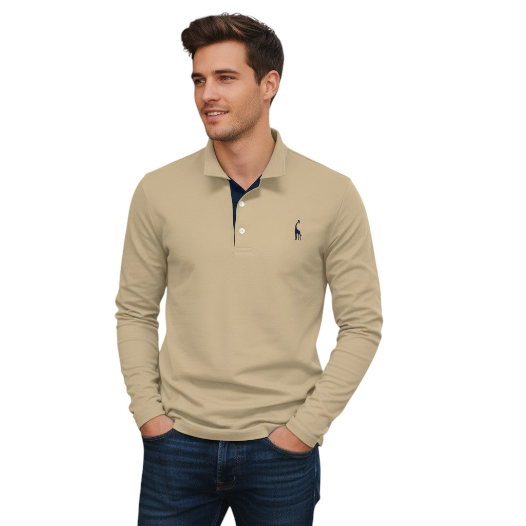 Poloshirt Lange Mouwen Klassieke Stijl Dagelijks Comfort