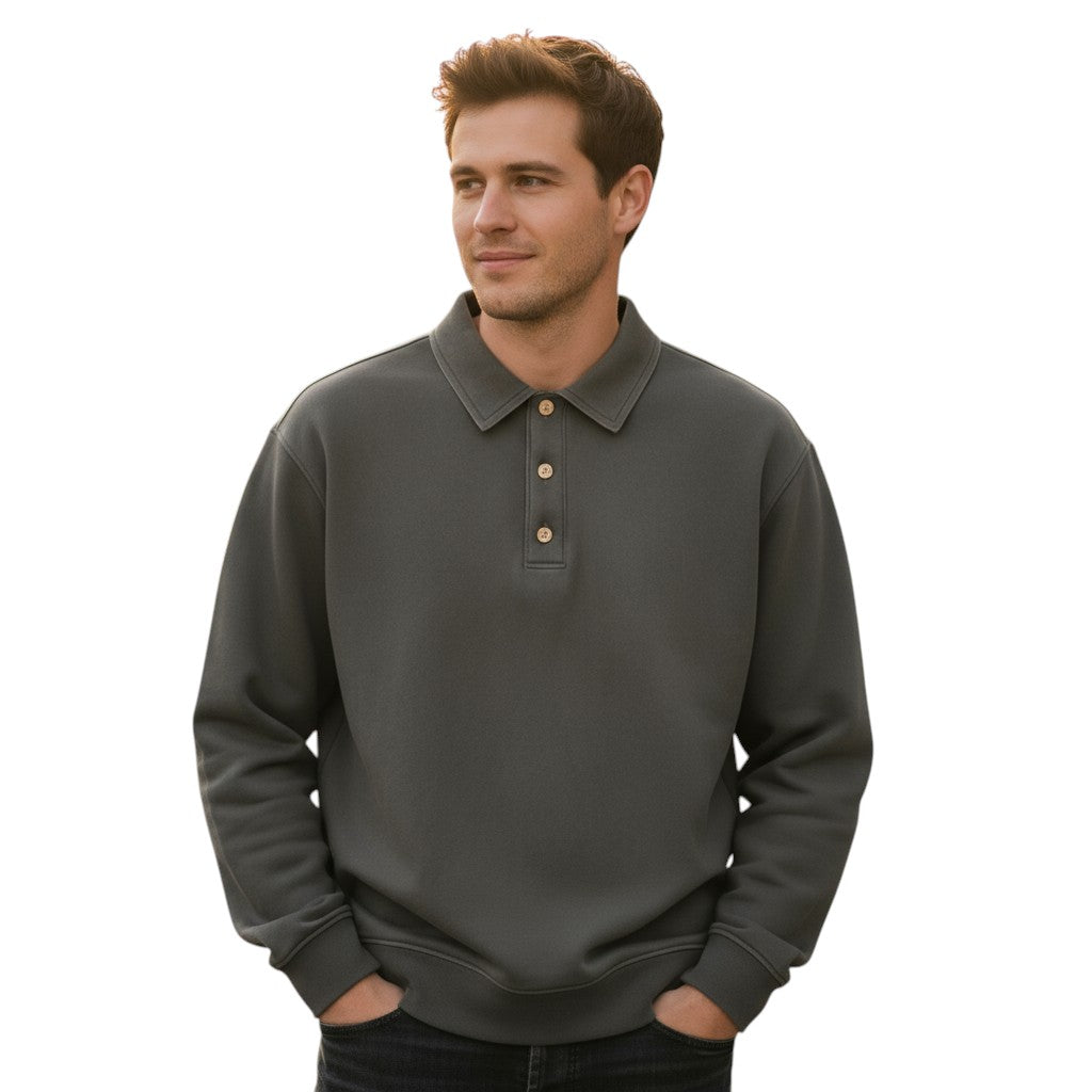 Vintage polo met lange mouwen gewassen