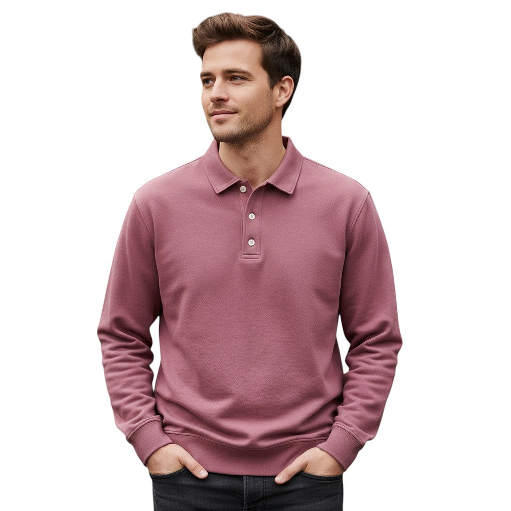 Vintage polo met lange mouwen gewassen