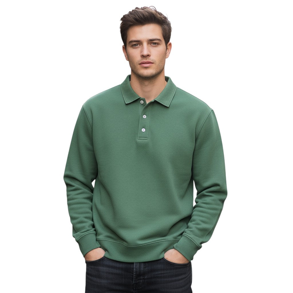 Vintage polo met lange mouwen gewassen