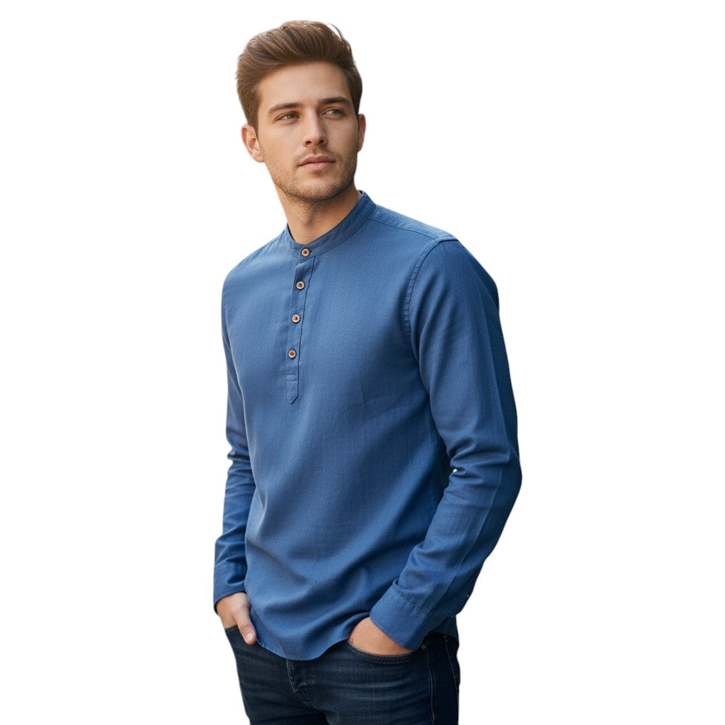 Herenoverhemd katoen linnen