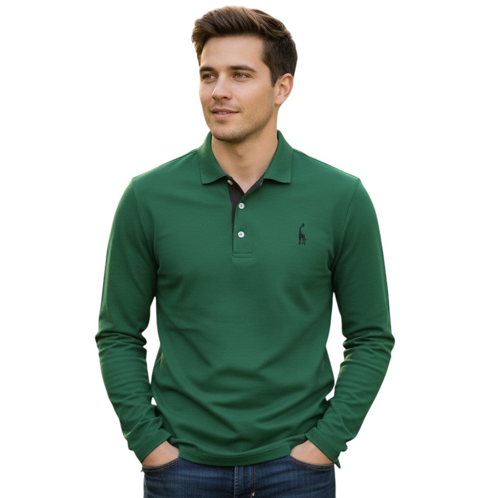 Poloshirt Lange Mouwen Klassieke Stijl Dagelijks Comfort