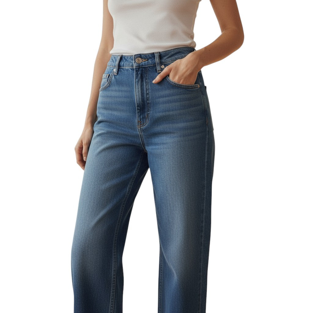 Hoge taille broek rekbaar comfortabel