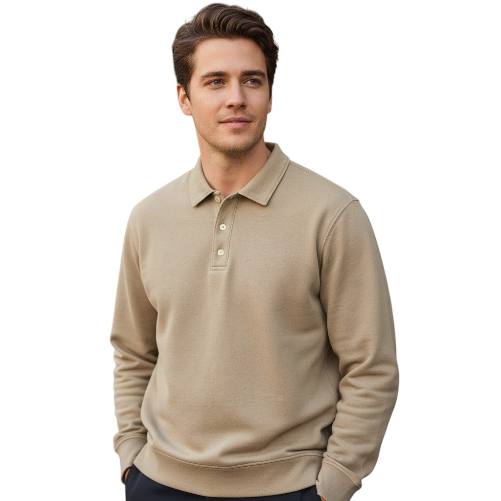 Vintage polo met lange mouwen gewassen