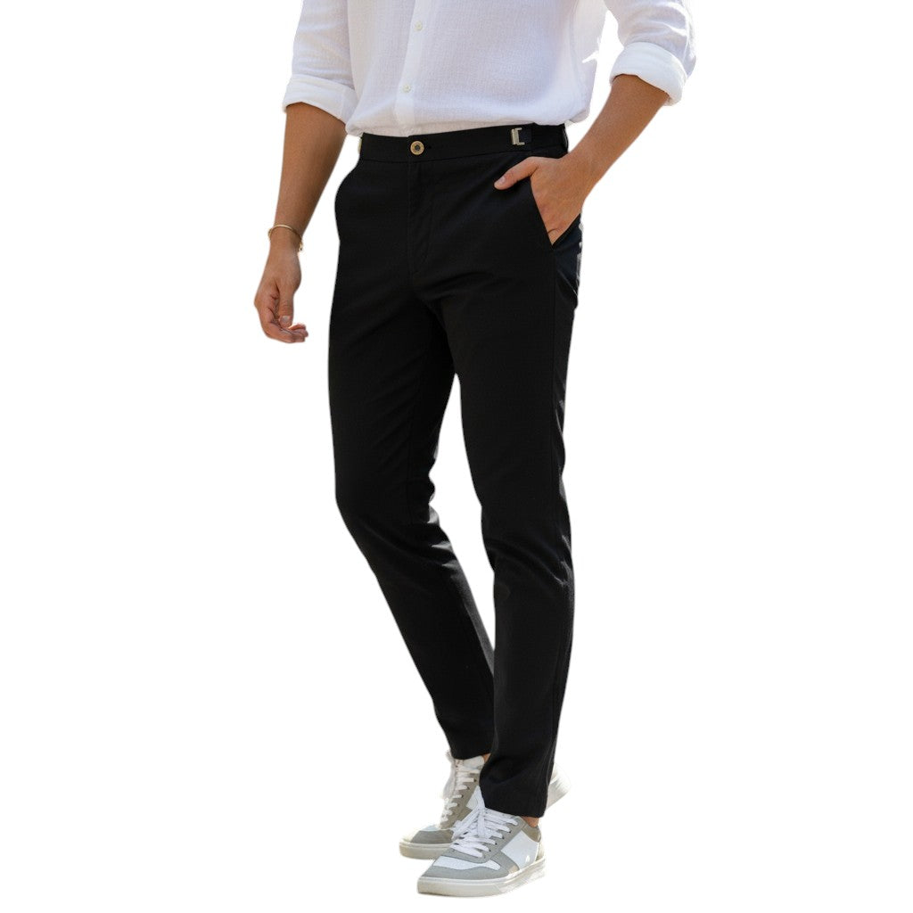 Heren Slim Fit Broek Elastische Taille