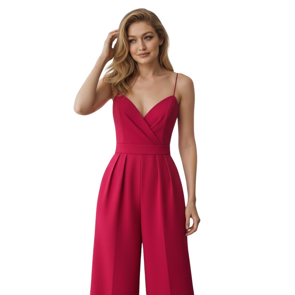 Jumpsuit met Dunne Bandjes en Palazzo Broek