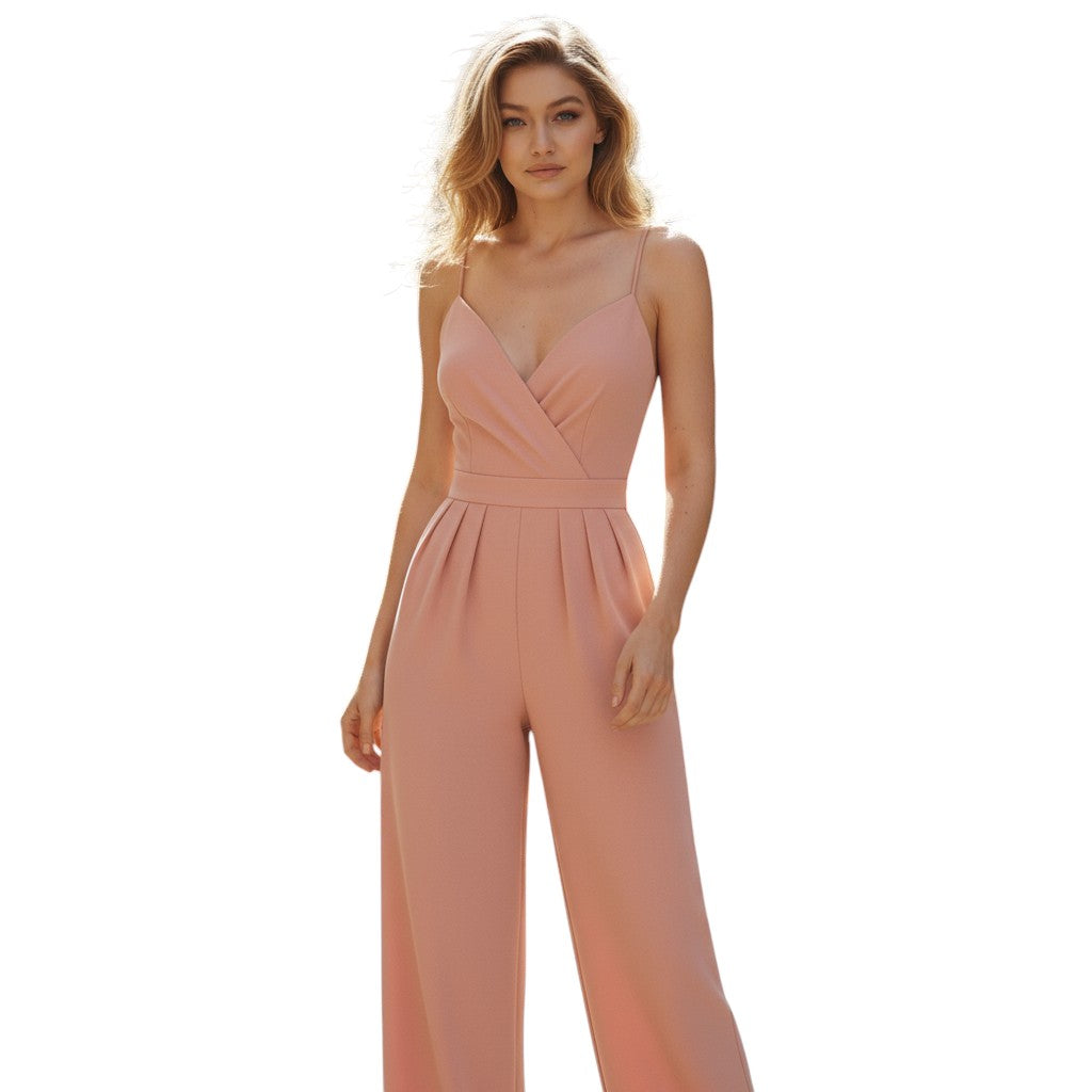 Jumpsuit met Dunne Bandjes en Palazzo Broek