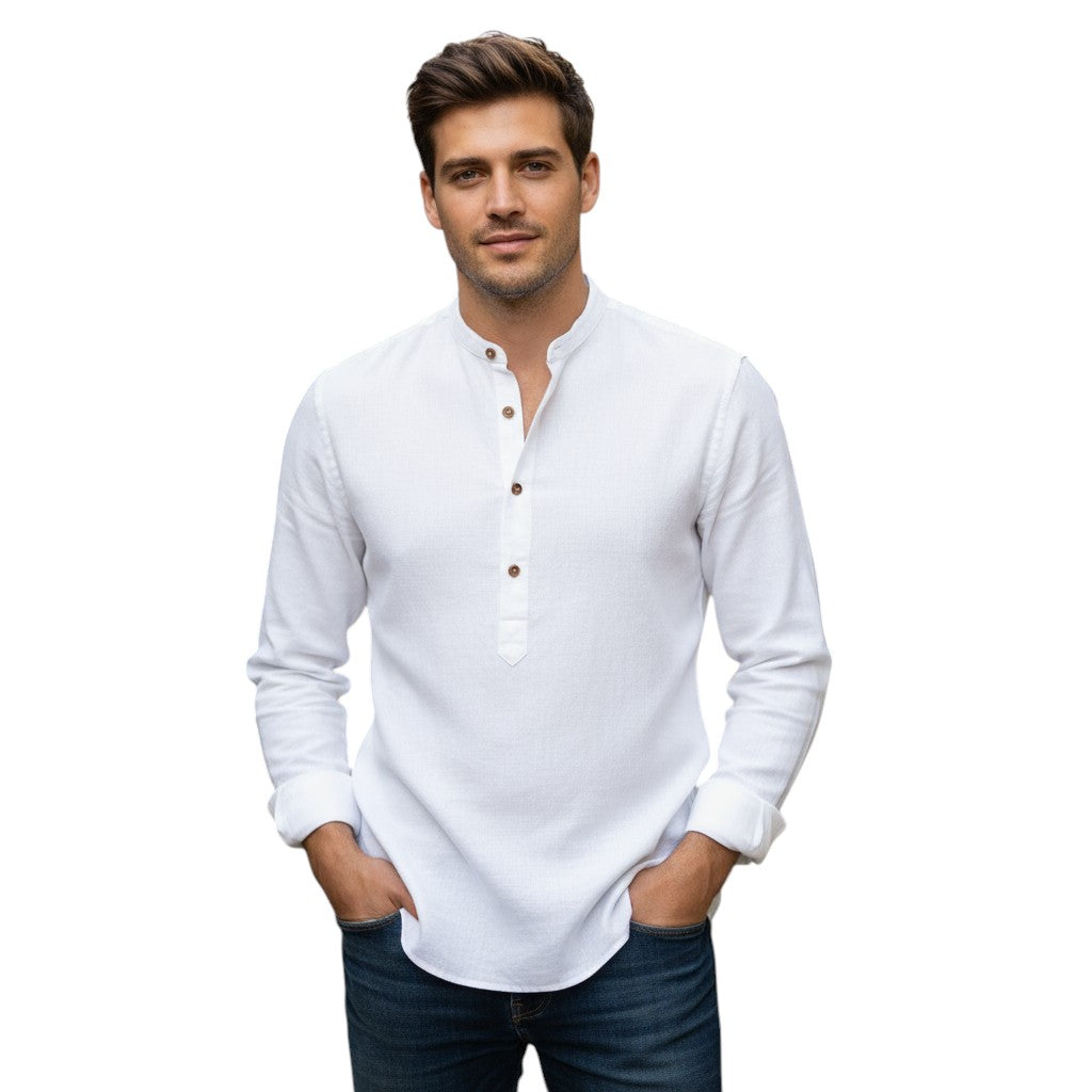 Herenoverhemd katoen linnen