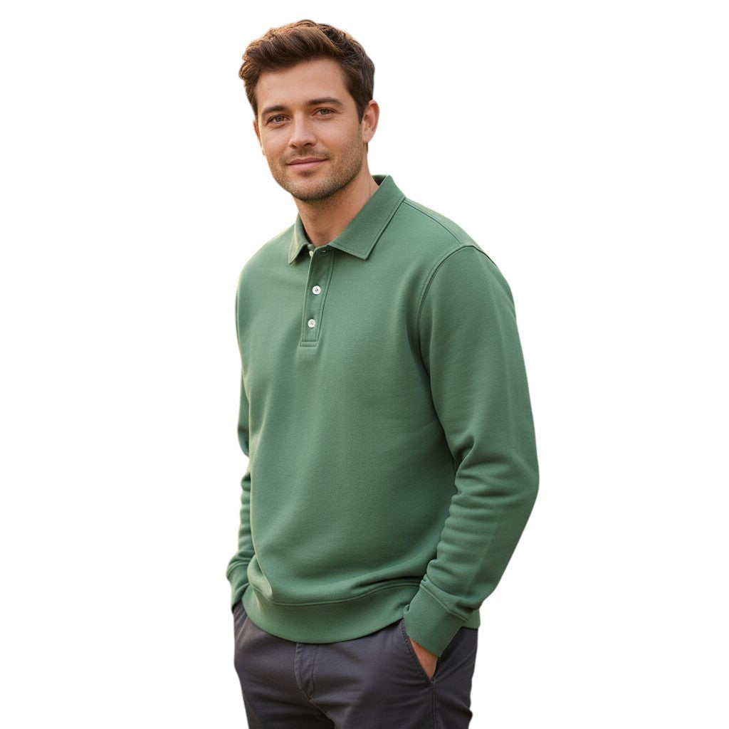 Vintage polo met lange mouwen gewassen