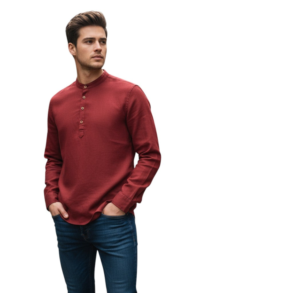 Herenoverhemd katoen linnen