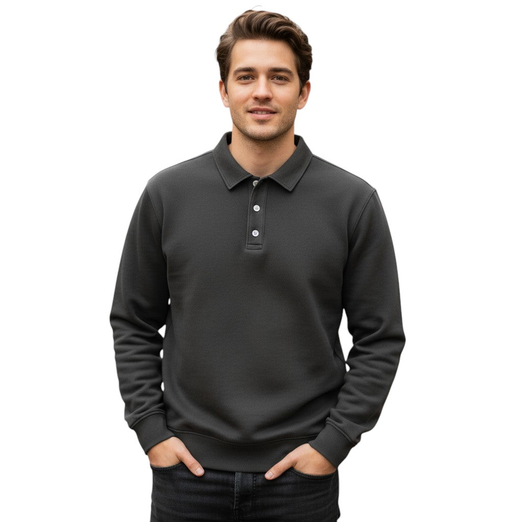 Vintage polo met lange mouwen gewassen