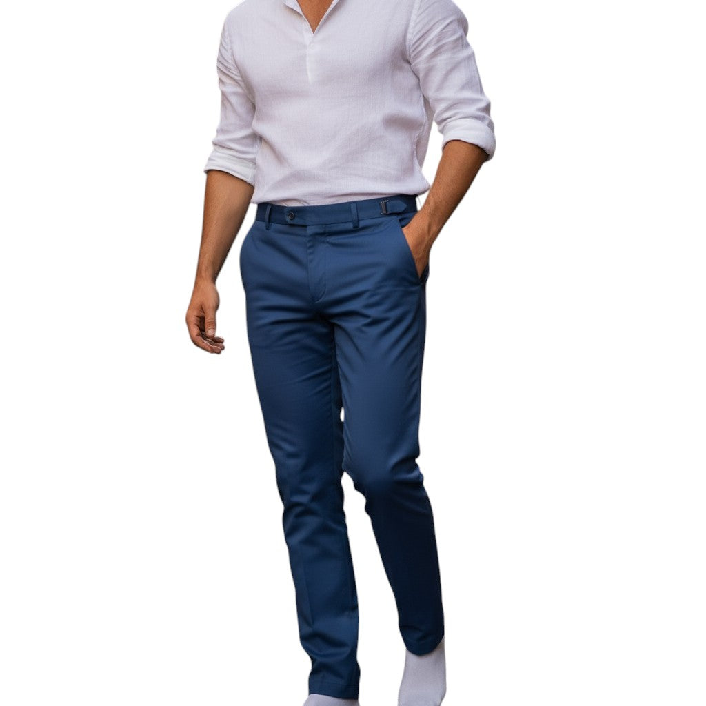 Heren Slim Fit Broek Elastische Taille