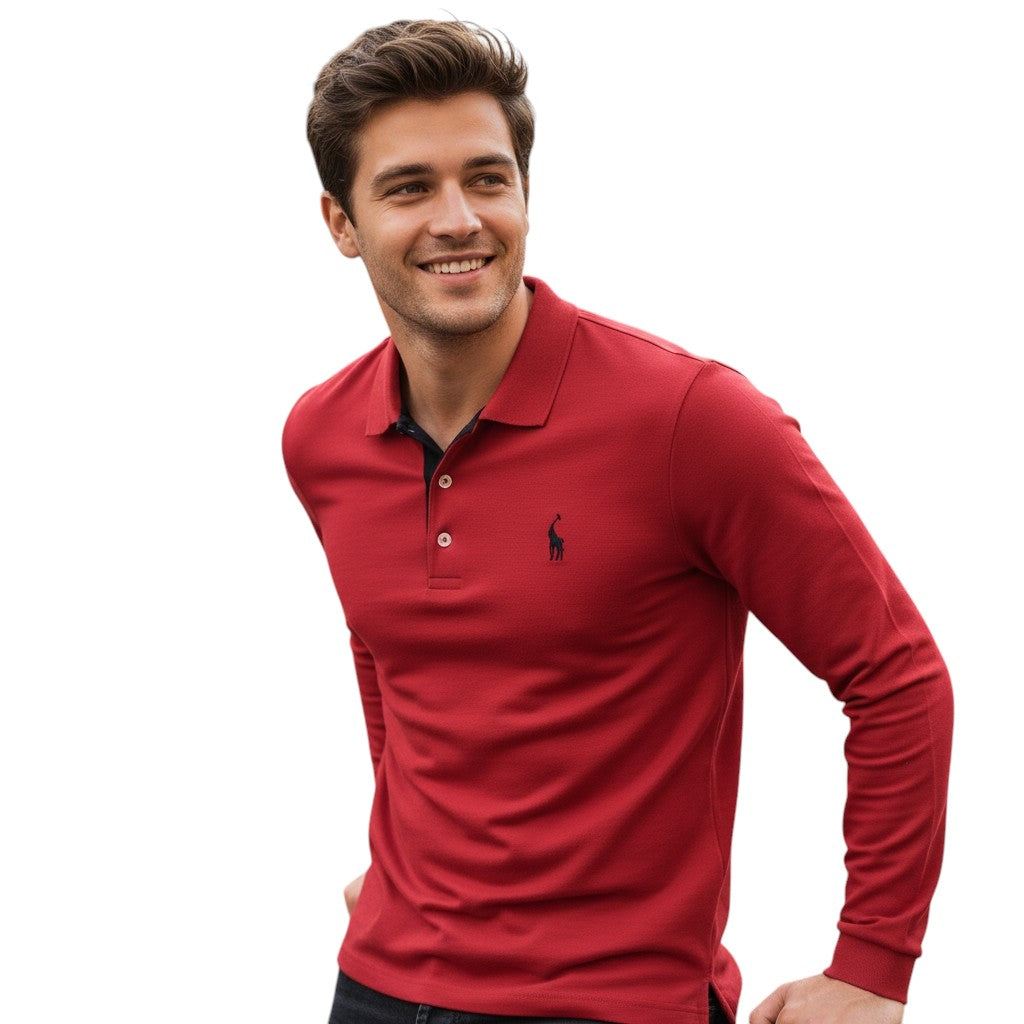 Poloshirt Lange Mouwen Klassieke Stijl Dagelijks Comfort