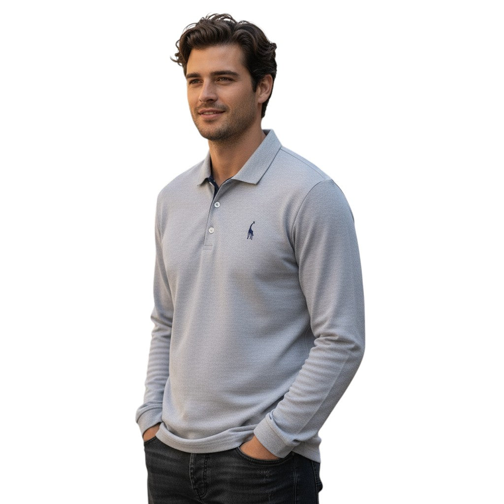 Poloshirt Lange Mouwen Klassieke Stijl Dagelijks Comfort