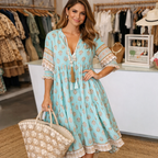 Boho Midi Summer Dress Women's Loose-Fitting Dress with