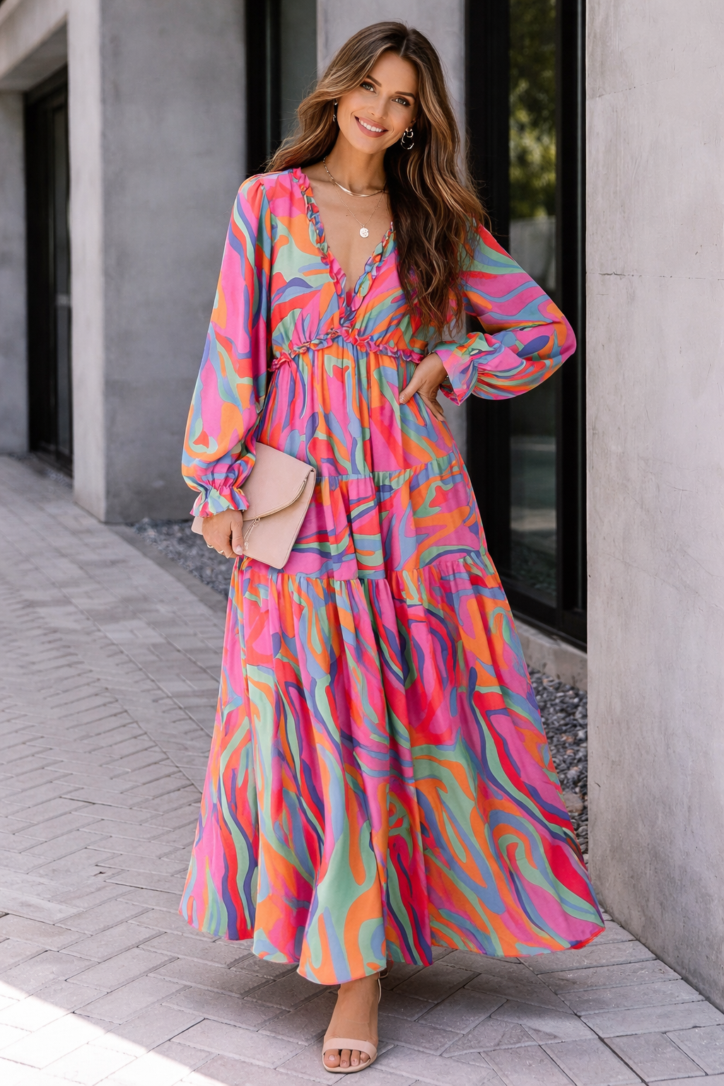 Bohemian Maxi Jurk Dames met Bloemenprint
