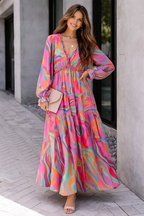 Bohemian Women's Maxi Dress with Floral Print