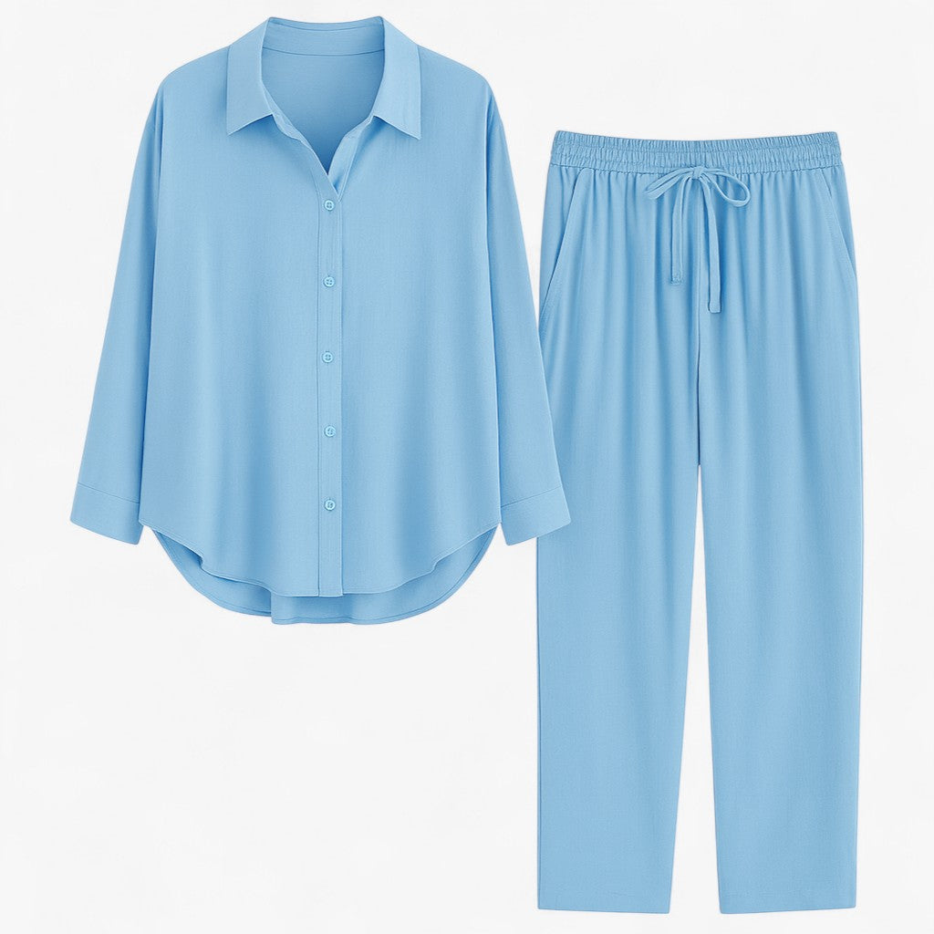 Dames katoenen shirt en broek set voor de zomer