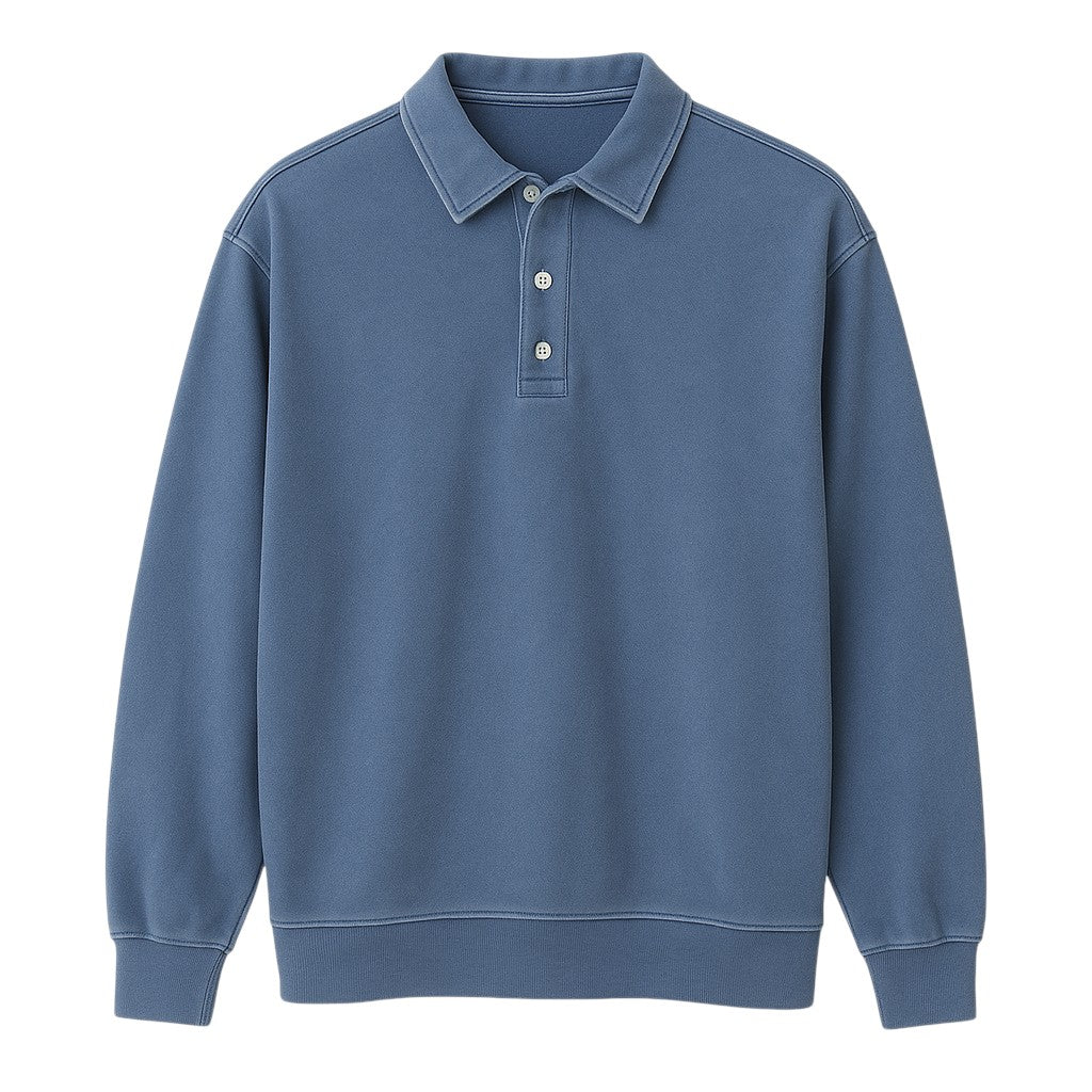 Vintage polo met lange mouwen gewassen