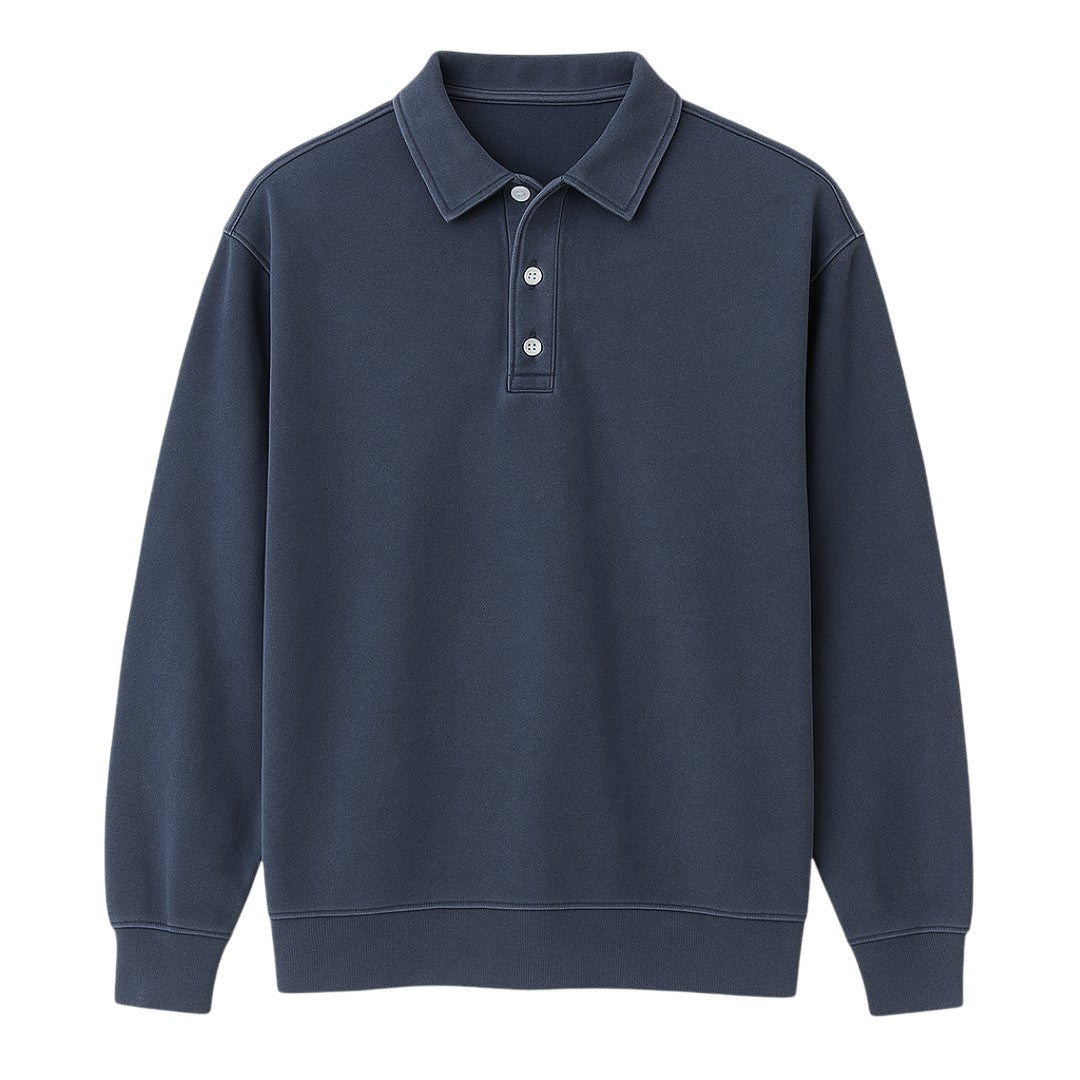 Vintage polo met lange mouwen gewassen