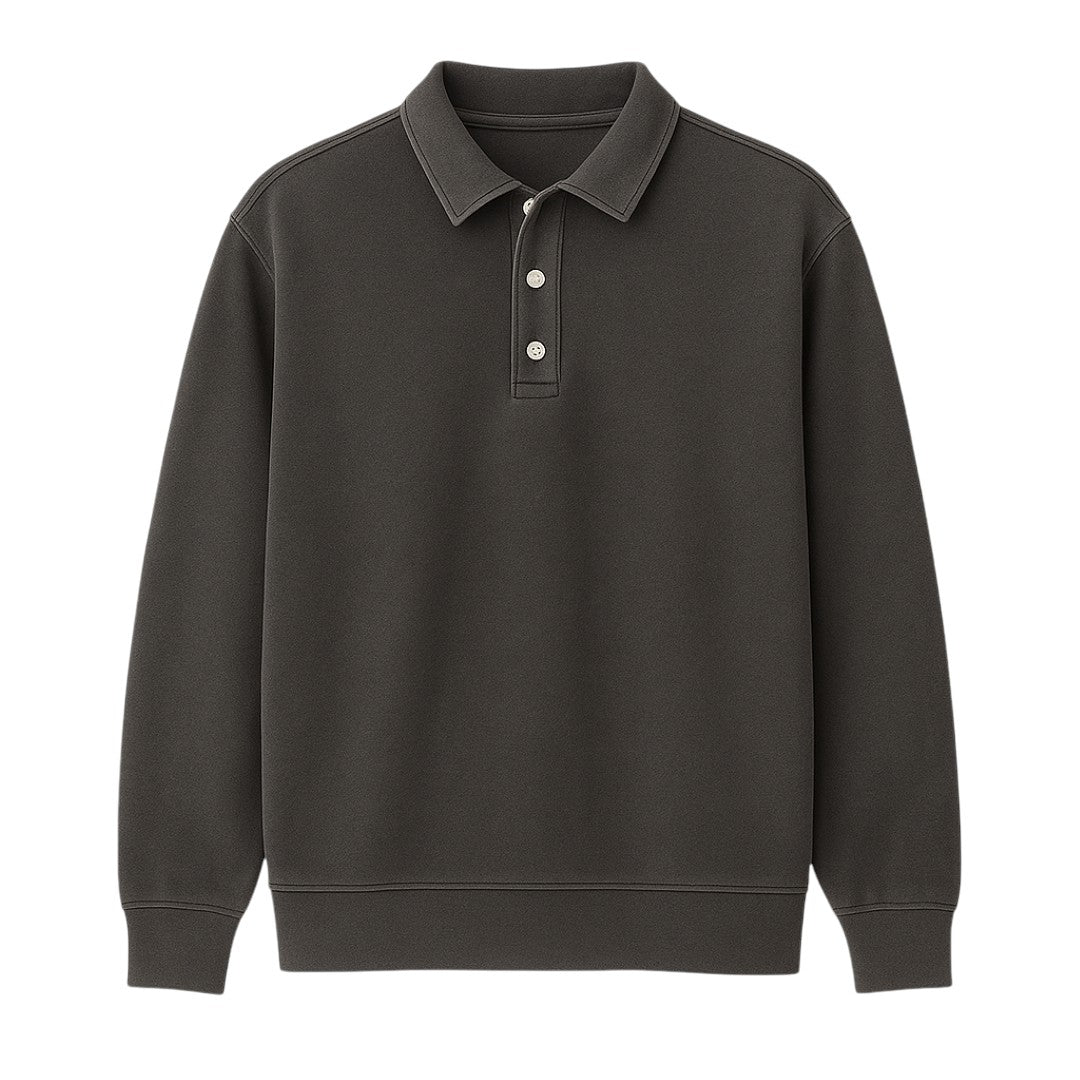 Vintage polo met lange mouwen gewassen