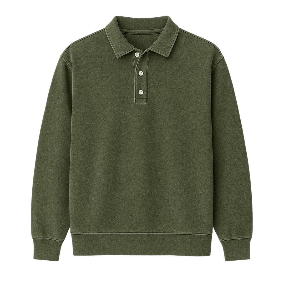 Vintage polo met lange mouwen gewassen