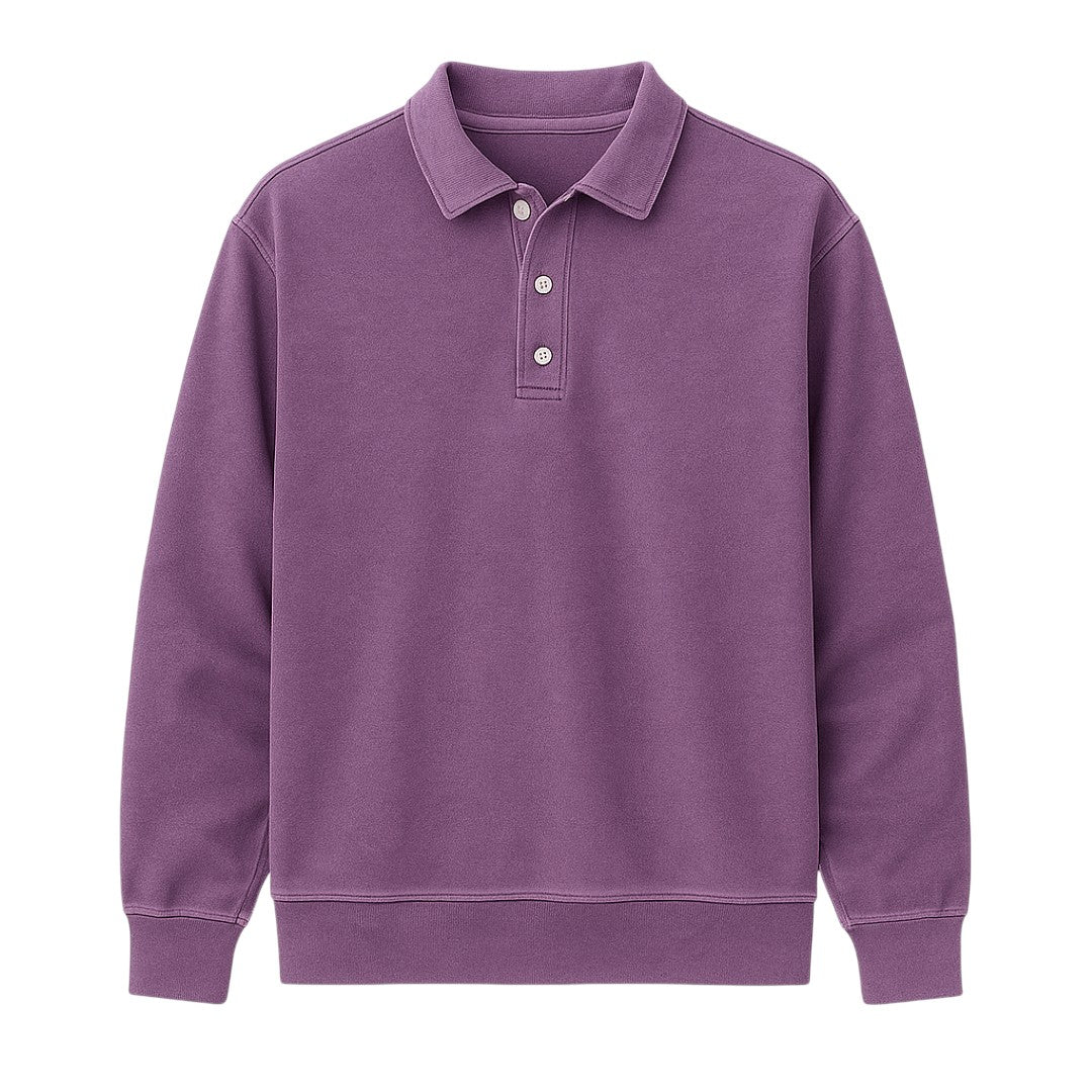 Vintage polo met lange mouwen gewassen