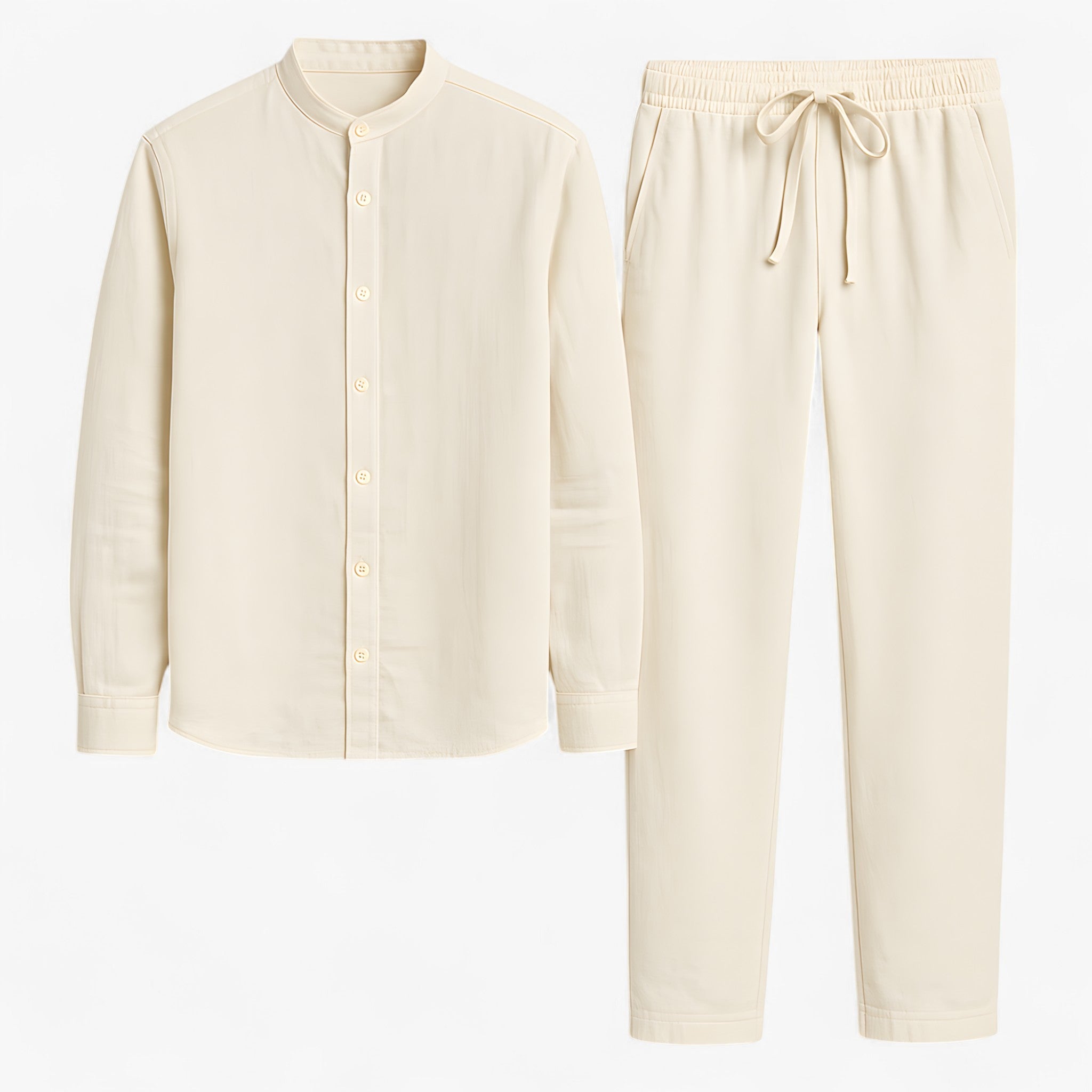 Herenoverhemd met lange mouwen van linnen inclusief bijpassende broek