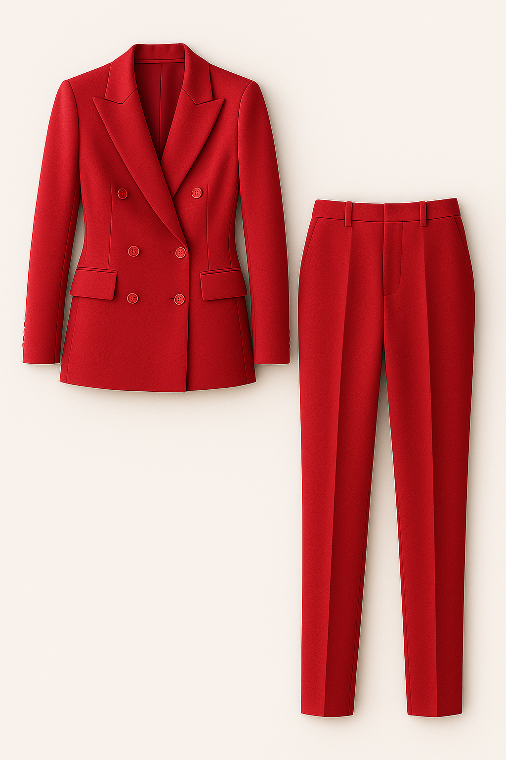 Elegante blazer met slim fit broek voor dames