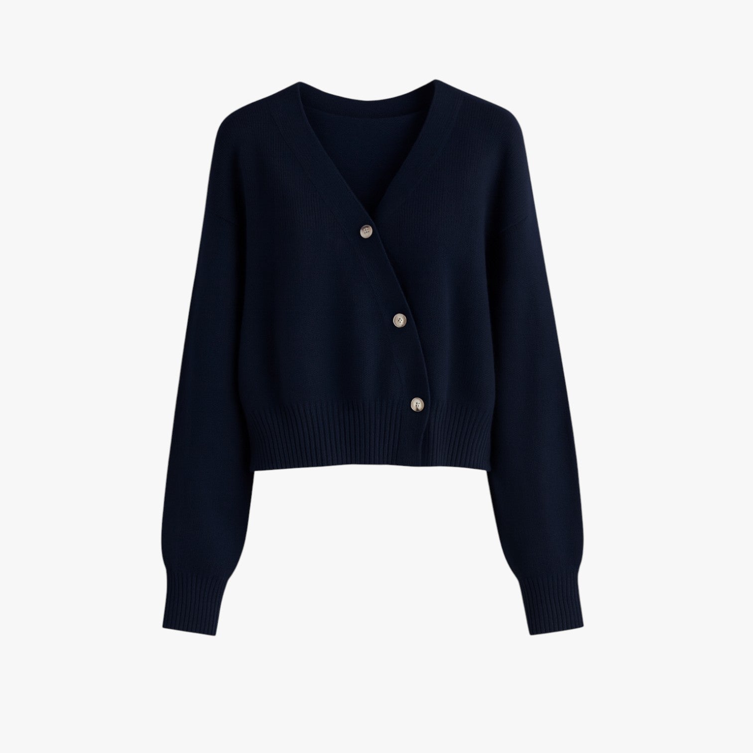 Oversized kasjmier damesvest met knoopsluiting